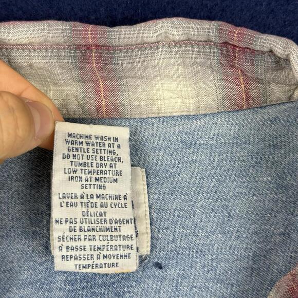 Vintage 90s Levis Orange Tab Plaid Long Sleeve Western Shirt Men Size L Cotton - Picture 5 of 9